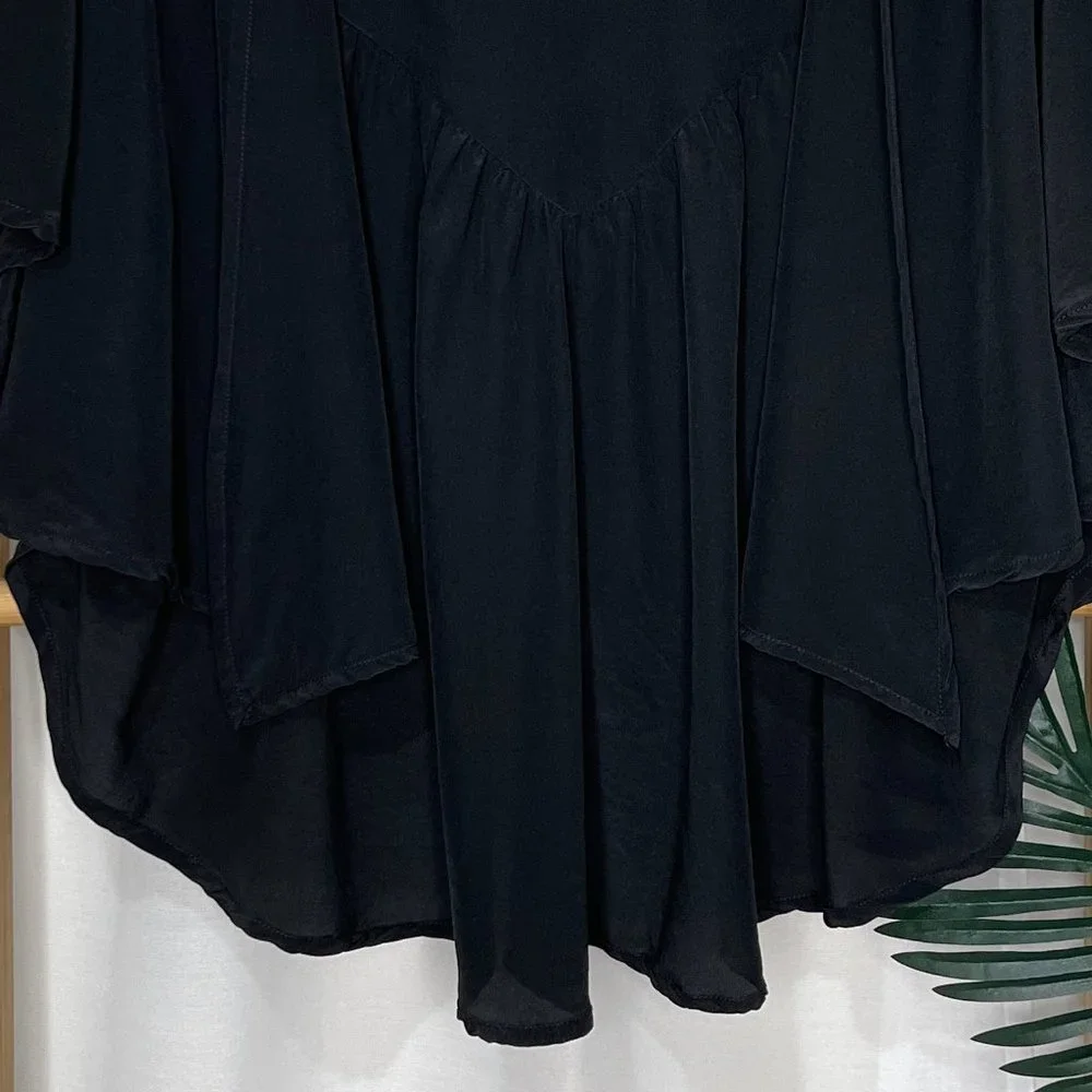 Gorman Black Draped Jacket Size M Short Sleeve Gathered Open Evening Womens - Picture 5 of 10